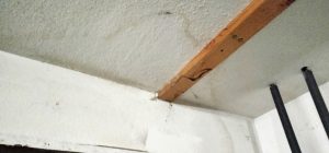 Water damage on home ceiling and wall